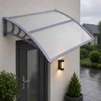 Copertina protectie usa si fereastra, policarbonat cu protectie UV, 120 x 80 cm, gri transparent