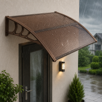 Copertina protectie usa si fereastra, policarbonat cu protectie UV, 150 x 80 cm, maro transparent
