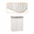 Cos pentru rufe din bambus, pliabil, cu 2 compartimente, volum 105 L, 63x52x33 cm, alb si gri [3]