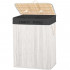 Cos pentru rufe din bambus, pliabil, cu 2 compartimente, volum 105 L, 63x52x33 cm, alb si gri inchis [9]