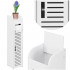 Etajera ingusta pentru baie, 3 rafturi si sertar suport hartie igienica, 80x17x16 cm, alb [2]
