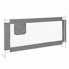 Bariera de siguranta pentru pat, protectie copii, 158 cm, reglabila pe inaltime 75-95 cm, gri