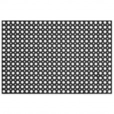 Covor de cauciuc perforat pentru intrare, PVC antiderapant, 60x90 cm, negru