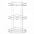 Etajera de colt pentru dus, cu 3 polite, montaj pe perete, inox, 25x25x59 cm, argintiu [14]