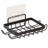 Set 5 polite metalice pentru dus cu montaj autoadeziv, inox, negru mat [15]
