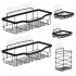 Set 5 polite metalice pentru dus cu montaj autoadeziv, inox, negru mat [4]