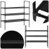 Raft pantofi cu 3 polite, structura metalica si rafturi textile, 72x28x70 cm, negru [4]