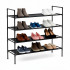 Raft pantofi cu 4 polite, structura metalica si rafturi textile, 72x28x75 cm, negru [16]