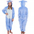 Pijama salopeta Stitch tip combinezon, marimea S, cu gluga fixa decorata cu urechi, ochi si dinti, coada decorativa, inchidere frontala cu nasturi si [17]