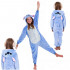Pijama salopeta Stitch tip combinezon, marimea S, cu gluga fixa decorata cu urechi, ochi si dinti, coada decorativa, inchidere frontala cu nasturi si [21]