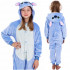 Pijama salopeta Stitch tip combinezon, marimea S, cu gluga fixa decorata cu urechi, ochi si dinti, coada decorativa, inchidere frontala cu nasturi si [4]