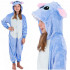 Pijama salopeta Stitch tip combinezon, marimea S, cu gluga fixa decorata cu urechi, ochi si dinti, coada decorativa, inchidere frontala cu nasturi si [23]