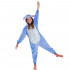Pijama salopeta Stitch tip combinezon, marimea S, cu gluga fixa decorata cu urechi, ochi si dinti, coada decorativa, inchidere frontala cu nasturi si [31]