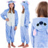 Pijama salopeta Stitch tip combinezon, marimea S, cu gluga fixa decorata cu urechi, ochi si dinti, coada decorativa, inchidere frontala cu nasturi si [5]