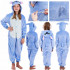 Pijama salopeta Stitch tip combinezon, marimea S, cu gluga fixa decorata cu urechi, ochi si dinti, coada decorativa, inchidere frontala cu nasturi si [7]