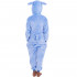 Pijama salopeta Stitch tip combinezon, marimea S, cu gluga fixa decorata cu urechi, ochi si dinti, coada decorativa, inchidere frontala cu nasturi si [9]