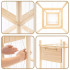 Organizator vertical pentru jucarii si plusuri, din lemn natural de pin, cu corzi elastice laterale pentru acces rapid, design tip turn pentru economi [14]