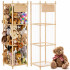 Organizator vertical pentru jucarii si plusuri, din lemn natural de pin, cu corzi elastice laterale pentru acces rapid, design tip turn pentru economi [16]