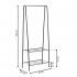 Suport metalic pentru haine cu bara si 2 rafturi, structura otel, 60x34x150 cm, negru [2]