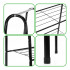 Suport metalic pentru haine cu bara si 2 rafturi, structura otel, 60x34x150 cm, negru [13]