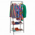 Suport metalic pentru haine cu bara si 2 rafturi, structura otel, 60x34x150 cm, negru [14]