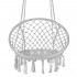 Scaun rotund tip leagan suspendat pentru casa sau gradina, cu franjuri, 150kg, gri [14]