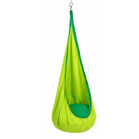 Leagan suspendat tip cocon pentru copii 70x150 cm, textil, pentru interior si exterior, verde Leagan suspendat tip cocon pentru copii 70x150 cm, textil, pentru interior si exterior, verde