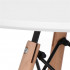 Masa dining bucatarie, rotunda, diametru 80 cm, inaltime 75 cm, Blat MDF, Picioare lemn, Alb [11]