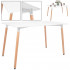Masa dining bucatarie, dreptunghiulara, 120x80x74 cm, Blat MDF, Picioare lemn, Alb [12]