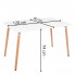 Masa dining bucatarie, dreptunghiulara, 120x80x74 cm, Blat MDF, Picioare lemn, Alb [13]