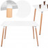 Masa dining bucatarie, dreptunghiulara, 120x80x74 cm, Blat MDF, Picioare lemn, Alb [4]