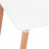 Masa dining bucatarie, dreptunghiulara, 120x80x74 cm, Blat MDF, Picioare lemn, Alb [7]