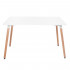Masa dining bucatarie, dreptunghiulara, 120x80x74 cm, Blat MDF, Picioare lemn, Alb [11]
