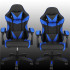 Scaun birou pentru gaming, ergonomic, suport lombar si tetiera, 114-123x55x50 cm, negru si albastru [9]