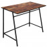 Birou tip masa laterala, cu cadru din otel, 50x100x76 cm, industrial, maro [2]