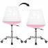 Scaun birou ergonomic, cu sezut din spuma, reglabil pe inaltime, maxim 120 kg, 90x49x48 cm, alb si roz [8]