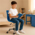 Scaun birou ergonomic, cu sezut din spuma, reglabil pe inaltime, maxim 120 kg, 90x49x48 cm, albastru [20]
