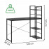 Birou cu blat MDF si rafturi laterale, cadru metalic, 120x48x122 cm, negru [21]