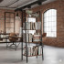 Etajera cu 4 rafturi, metal si MDF, stil industrial, 56x34x138 cm, maro inchis si negru [3]
