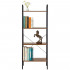 Etajera cu 4 rafturi, metal si MDF, stil industrial, 56x34x138 cm, maro inchis si negru [19]