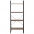 Etajera cu 4 rafturi, metal si MDF, stil industrial, 56x34x138 cm, maro inchis si negru [20]
