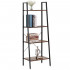 Etajera cu 4 rafturi, metal si MDF, stil industrial, 56x34x138 cm, maro inchis si negru [7]