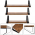 Set 3 rafturi de perete din metal si MDF, 30-35-40x12 cm, negru si maro [7]