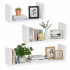 Set 3 rafturi de perete din MDF pentru decor si organizare, 30, 45 si 60 cm, alb [2]