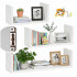 Set 3 rafturi de perete din MDF pentru decor si organizare, 30, 45 si 60 cm, alb [3]