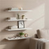 Set 4 rafturi supendate de perete, MDF cu suport metalic ingropat, 40x15 cm, alb [2]