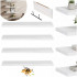 Set 4 rafturi supendate de perete, MDF cu suport metalic ingropat, 40x15 cm, alb [7]