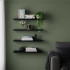 Set 4 rafturi supendate de perete, MDF cu suport metalic ingropat, 40x15 cm, negru [3]