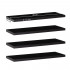 Set 4 rafturi supendate de perete, MDF cu suport metalic ingropat, 40x15 cm, negru [15]
