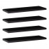 Set 4 rafturi supendate de perete, MDF cu suport metalic ingropat, 40x15 cm, negru [6]